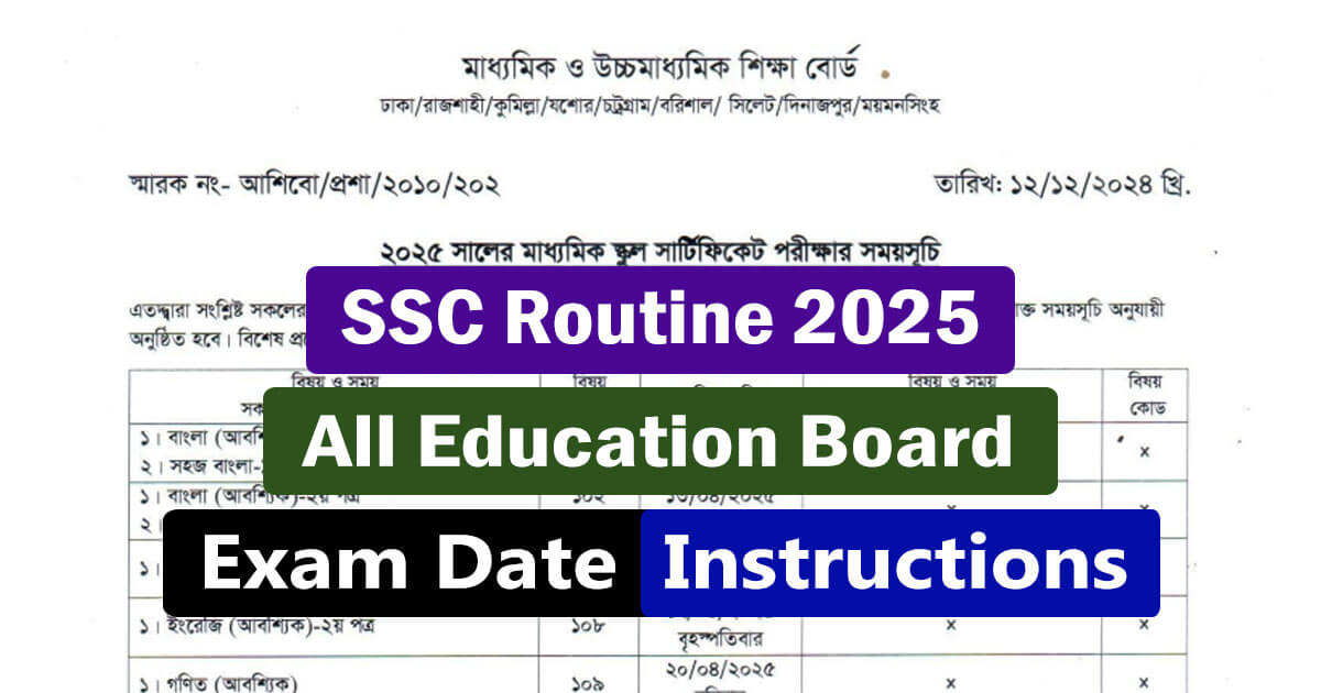 SSC Routine 2025