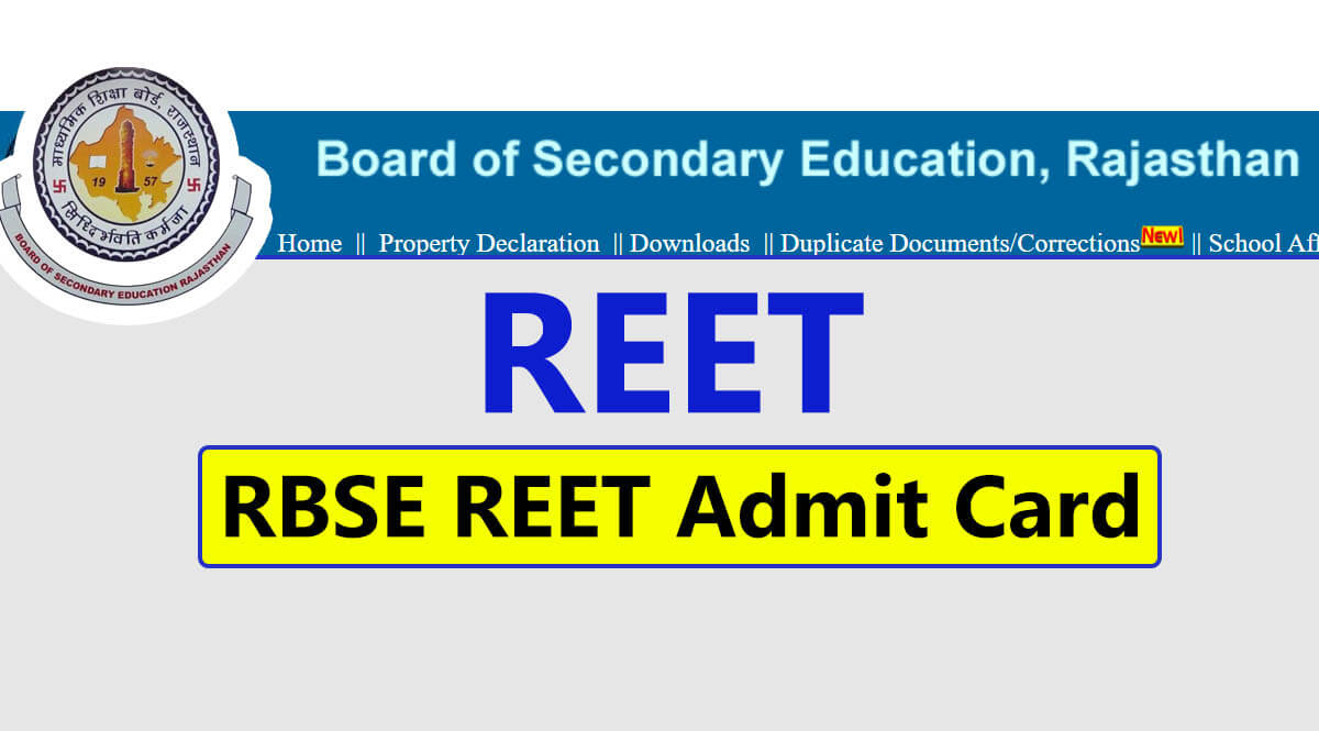 RBSE REET Admit Card 2025 Released