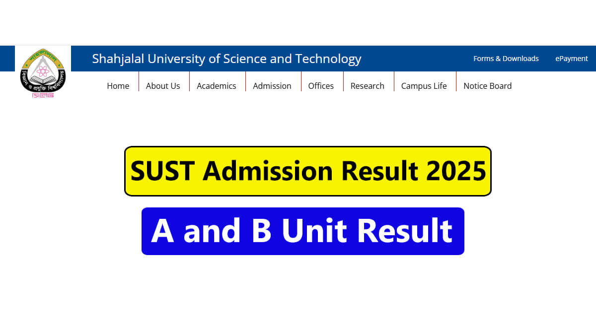 SUST Admission Result 2025